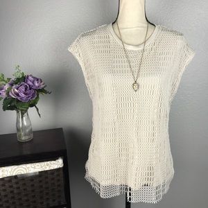 Zara Cream Netted Top